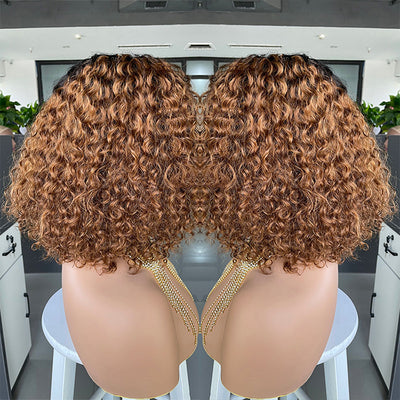 Peluca de Cabello Humano Rizado Ombré 1B/30 con Encaje Frontal - Image 5