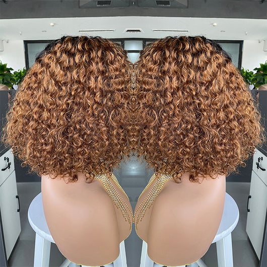 Peluca de Cabello Humano Rizado Ombré 1B/30 con Encaje Frontal - Image 5