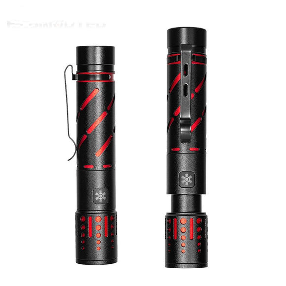 Linterna LED Táctica Recargable con Zoom y Alcance Extendido