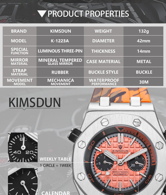 Reloj Deportivo para Hombre Automático Resistente al Agua con Correa de Silicona - Image 16