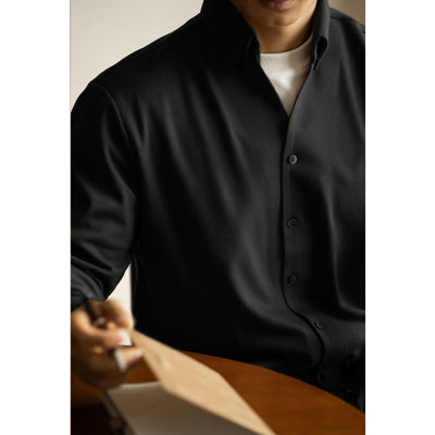 Camisa Casual de Cuello Vuelto Manga Larga para Hombre - Diseño Cálido y Versátil - Image 9