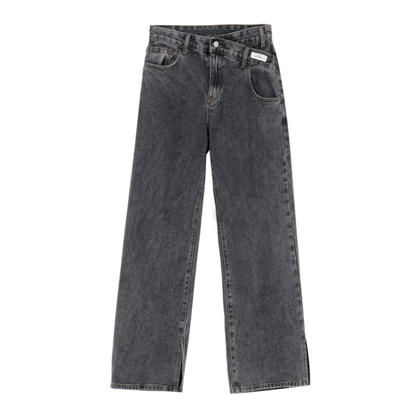 Pantalones Acampanados Cintura Alta Casuales con Abertura Trendy