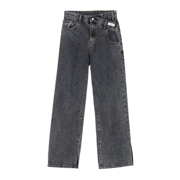 Pantalones Acampanados Cintura Alta Casuales con Abertura Trendy