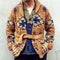 Cardigan Tejido Grueso Jacquard para Hombre - Abrigo de Invierno con Cierre de Cordones