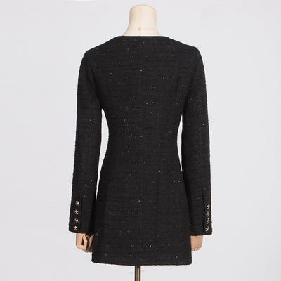 Vestido Elegante Hombros Descubiertos con Manga Larga y Cintura Ajustada - Image 11