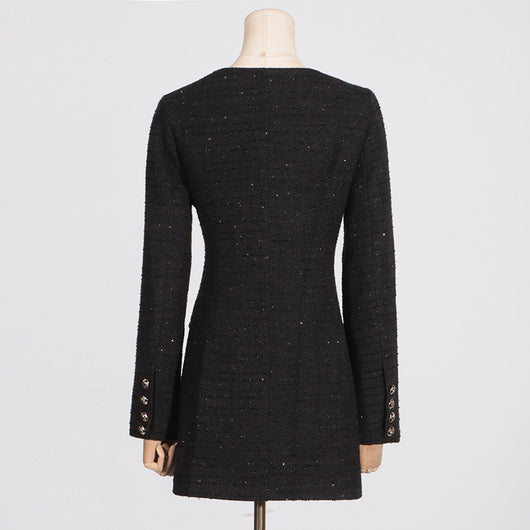 Vestido Elegante Hombros Descubiertos con Manga Larga y Cintura Ajustada - Image 11