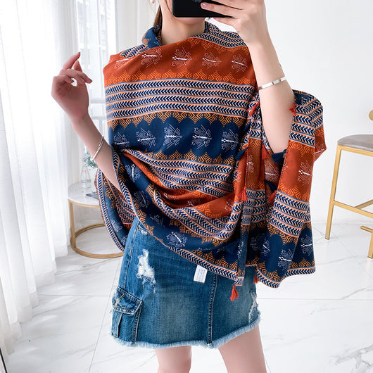 Bufanda Étnica Larga Estilo Coreano para Verano y Otoño - Image 32