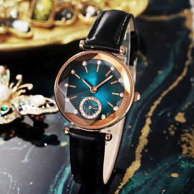 Reloj Pulsera Diamantes para Mujer con Correa de Cuero - Image 4