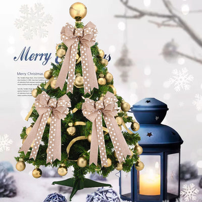 Adorno Navideño de Lino Beige con Lazo - Image 9