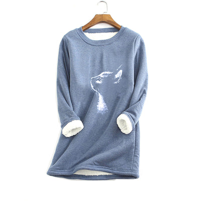 Sudadera Estampada con Pelaje para Mujer - Diseño Gato - Image 10