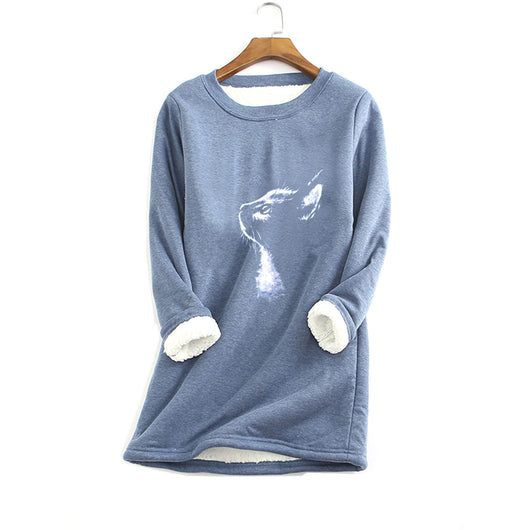 Sudadera Estampada con Pelaje para Mujer - Diseño Gato - Image 10