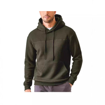 Chaqueta Sudadera Deportiva Talla Grande con Forro Polar y Diseño Patchwork Cuadros - Image 4