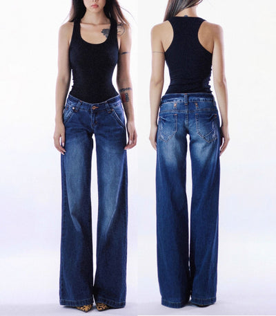 Jeans Rectos Retro Cintura Baja Efecto Desgastado - Image 26
