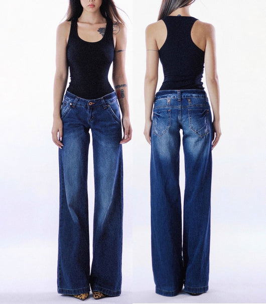Jeans Rectos Retro Cintura Baja Efecto Desgastado - Image 26