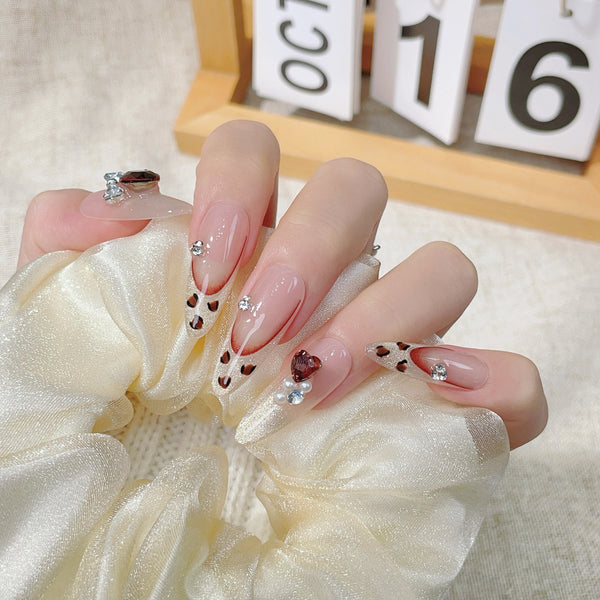 Guantes Estilo Drag con Estampado Leopardo y Detalles Cat Eye