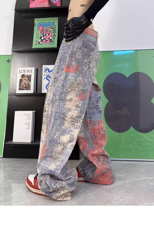 Pantalones Rectos con Estampado Digital para Mujer - Image 7
