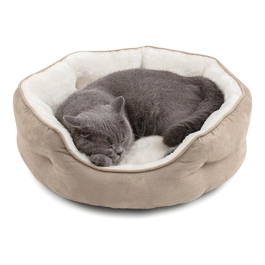 Cama Redonda Suave para Perros y Gatos - Nido Acogedor