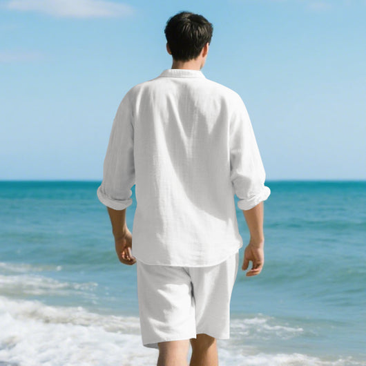 Conjunto de Playa: Camisa Manga Larga y Shorts Casuales - Image 20