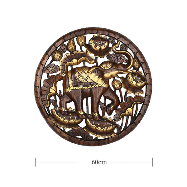 Decoración de Pared Elefante Tailandés en Madera Maciza - Image 4