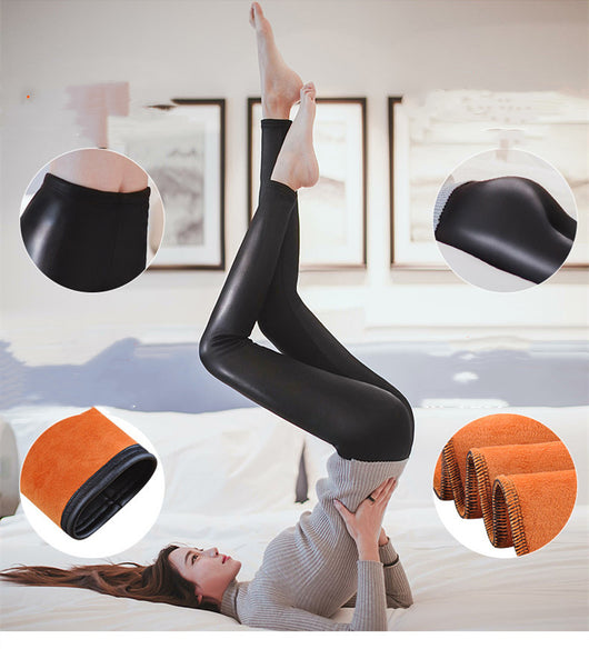 Leggins de Cuero Sintético Cálidos y Suave Terciopelo para Mujer - Image 2