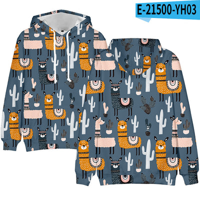 Sudadera con Capucha Estampado Digital 3D Tendencia Actual