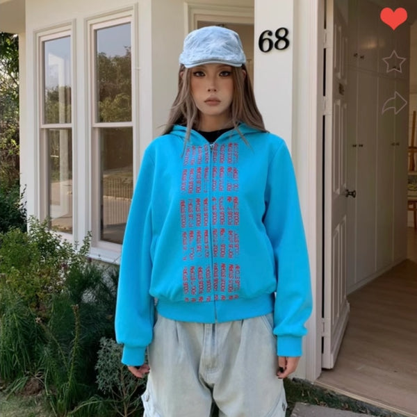Sudadera Hoodie Suelta con Estampado de Letras