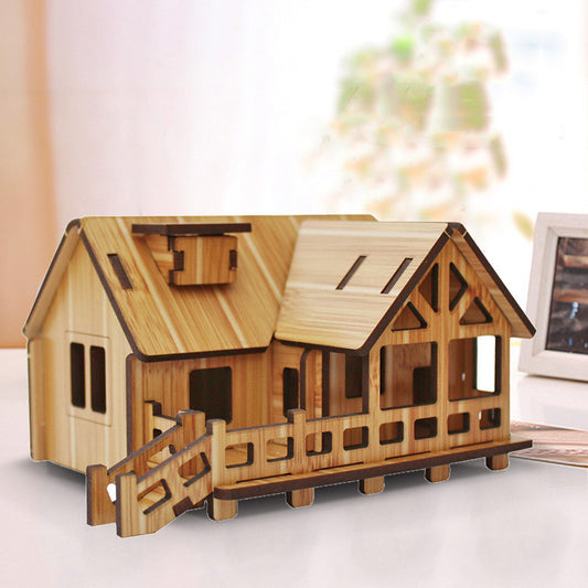 Set de Rompecabezas 3D Artesanal Casa Pequeña Tienda de Papelería