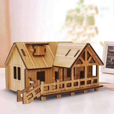 Set de Rompecabezas 3D Artesanal Casa Pequeña Tienda de Papelería