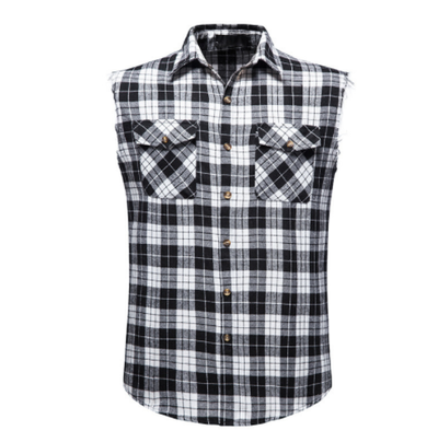 Chaleco Casual de Cuadros para Hombre - Talla Grande sin Mangas con Bolsillos - Image 12