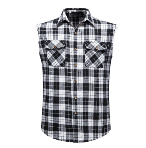 Chaleco Casual de Cuadros para Hombre - Talla Grande sin Mangas con Bolsillos - Image 12