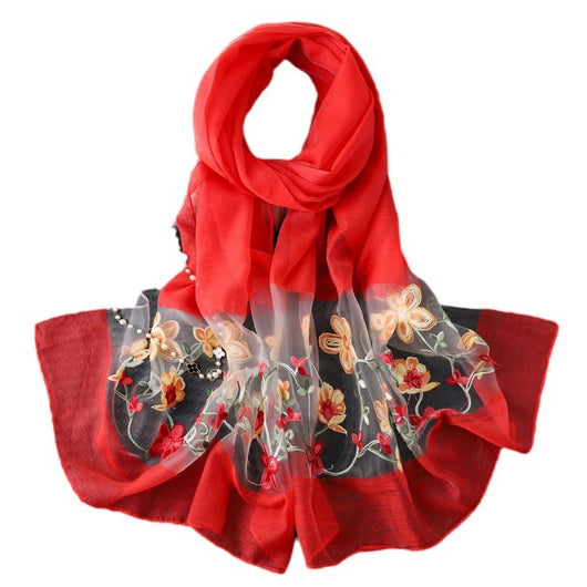 Pañuelo de Seda Bordado Elegante y Versátil para Mujer - Image 5