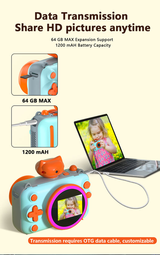 Cámara Digital Infantil HD 20 Pulgadas con Pantalla para Exterior y Juegos - Image 15