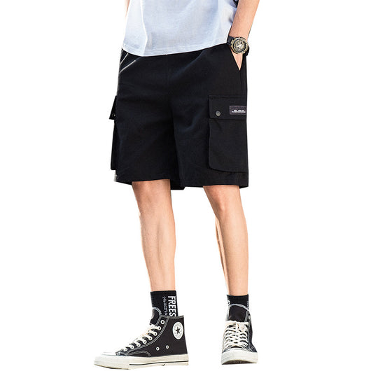 Pantalones Cortos Overol Hombre - Estilo Casual Suelto Multibolsillo Talla Grande