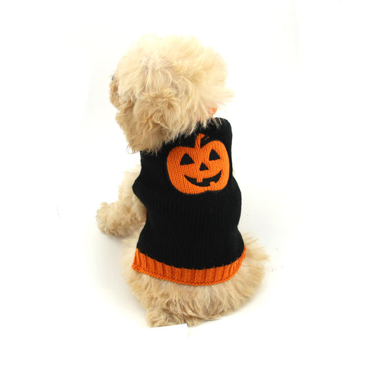 Suéter Tejido de Calabaza para Perros - Disfraz Halloween - Image 4