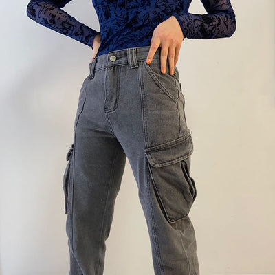 Jeans Casuales Multibolsillos con Efecto Desgastado - Image 17