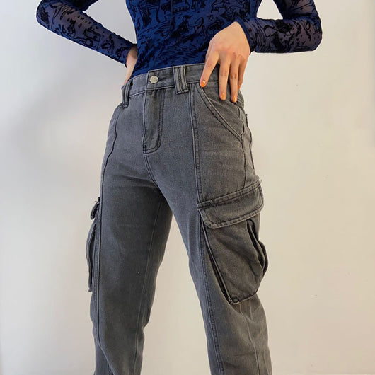 Jeans Casuales Multibolsillos con Efecto Desgastado - Image 17
