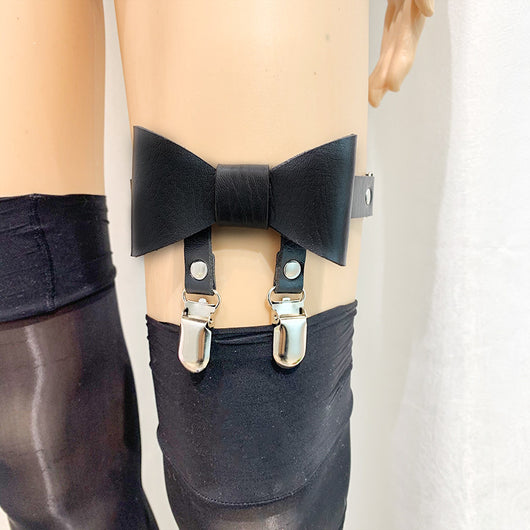 Liguero de Malla PU con Moño - Accesorios Coquetos para Mujer - Image 7