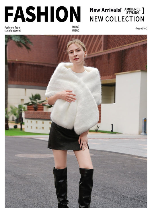 Chaleco de Pelaje Sintético y Bufanda Cruzada para Otoño e Invierno - Image 11