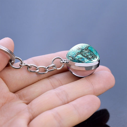 Llavero Esfera de Vidrio con Tortuga y Estrella de Mar - Diseño Divertido - Image 22