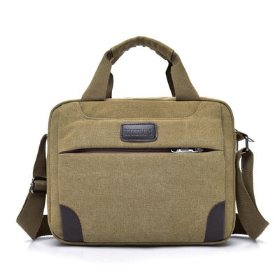 Bolsa de Lona para Hombre Estilo Retro - Maletín Casual con Múltiples Compartimentos - Image 8
