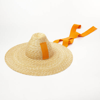 Sombrero de Paja Tejido a Mano con Ala Grande y Cordones para Mujer - Image 6