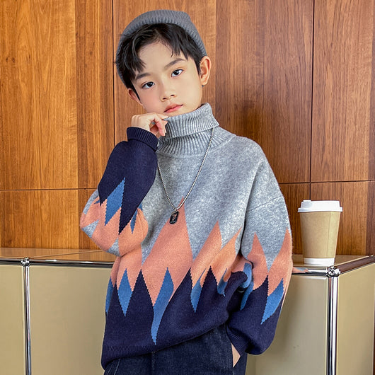 Suéter de Cuello Alto Invierno para Niños - Estilo Moderno - Image 4