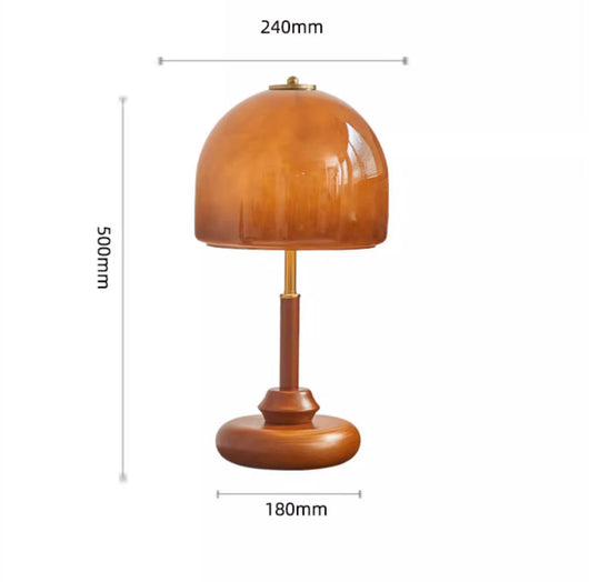 Lámpara de Mesa Decorativa Hongo Vidrio Ámbar Retro - Image 13