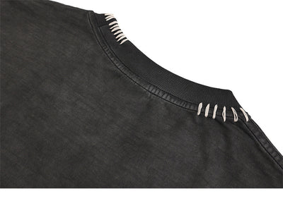 Camiseta Manga Larga Oversize Tejida a Mano para Hombre - Algodón Pesado - Image 29