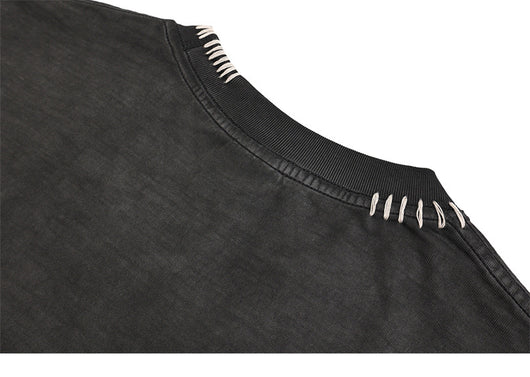 Camiseta Manga Larga Oversize Tejida a Mano para Hombre - Algodón Pesado - Image 29