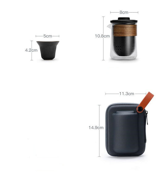 Juego de Té Kung Fu Portátil con Vidrio y Cerámica para Exterior - Image 6