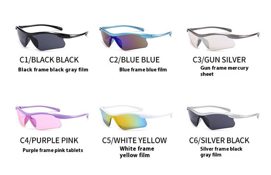 Blue frame sunglasses with blue mirrored lenses, ideal for outdoor sports and fashion wear. - Image 22