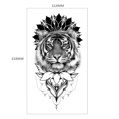 Tatuaje Temporal Transferible - Patrón Animal Tigre y León Media Manga - Image 31