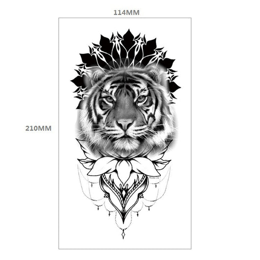 Tatuaje Temporal Transferible - Patrón Animal Tigre y León Media Manga - Image 31