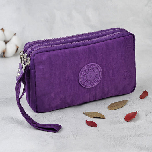 Cartera de Mano de Lona con Tres Compartimentos y Cierre - Image 6